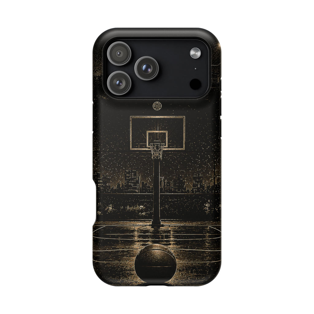 Gold Night Basketball Phone Case — Impact-Resistant Protective Cover