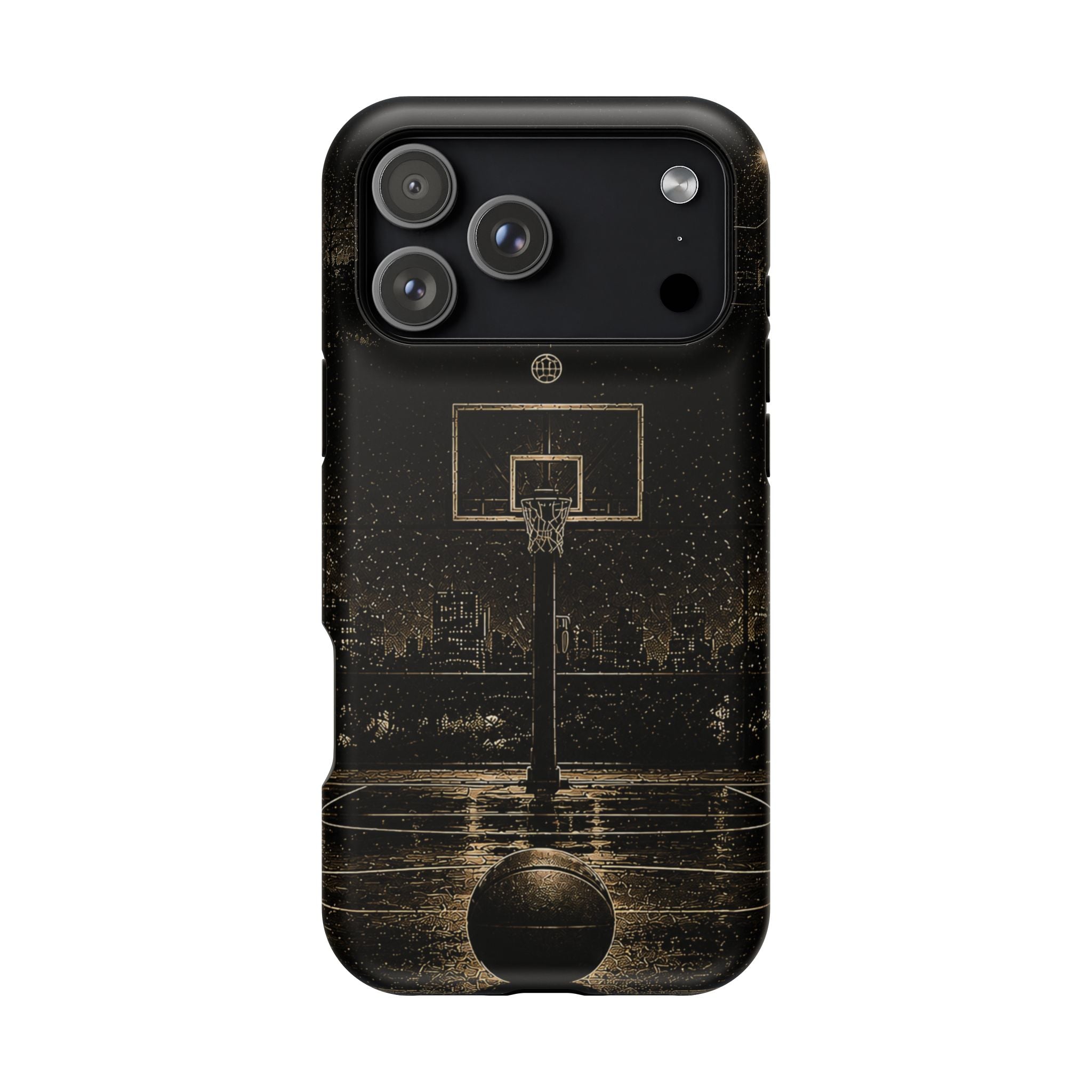 Gold Night Basketball Phone Case — Impact-Resistant Protective Cover