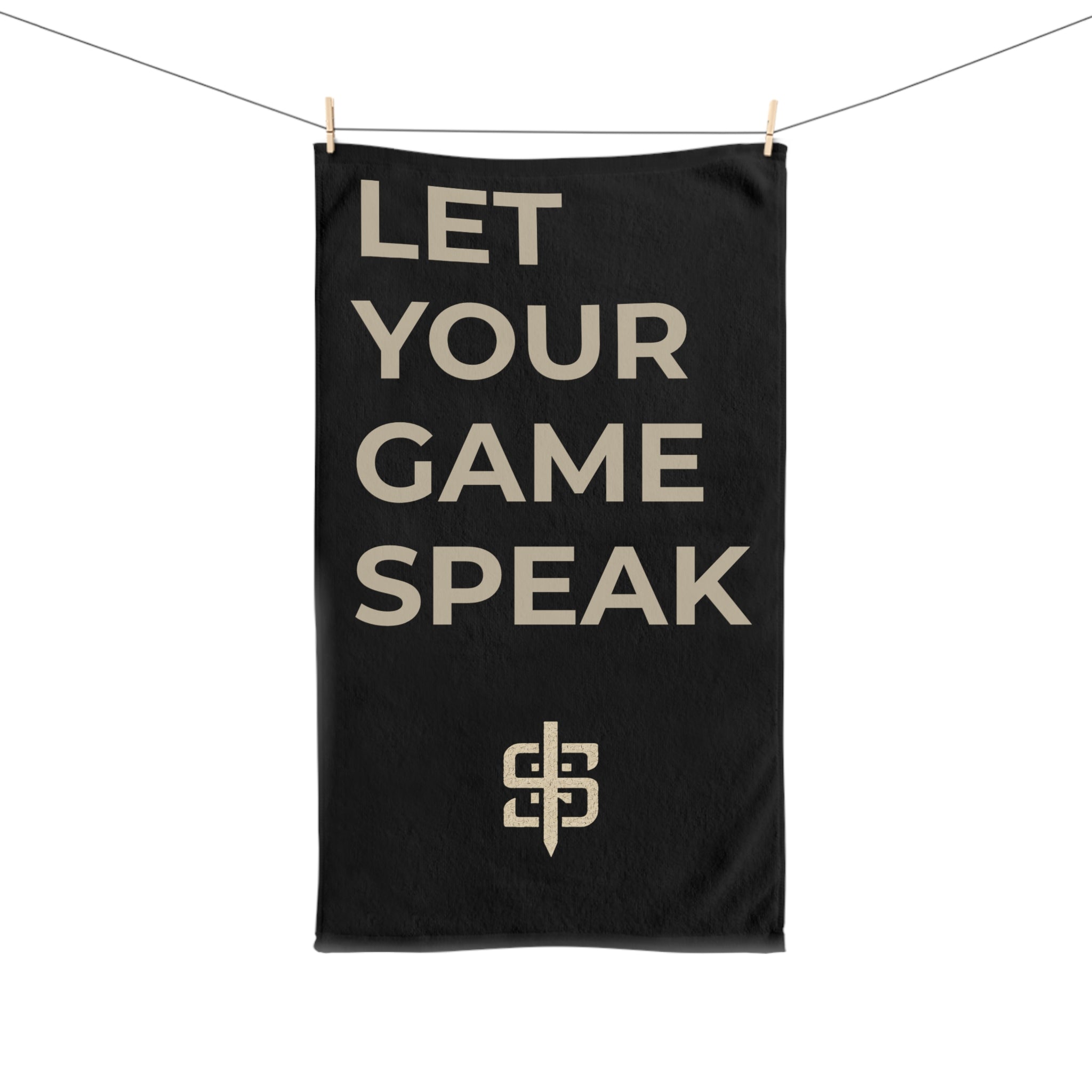 Let Your Game Speak Hand Towel – Motivational Sports Bathroom/Gym Towel