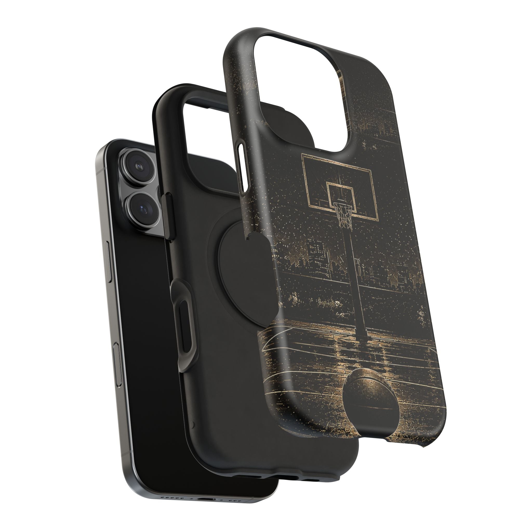 Gold Night Basketball Phone Case — Impact-Resistant Protective Cover