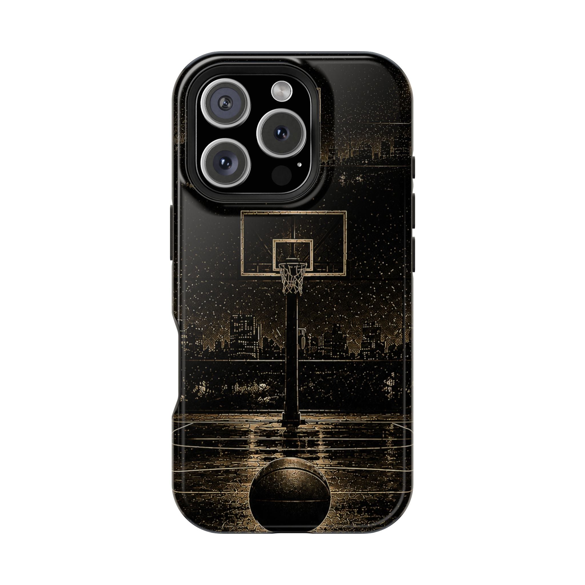 Gold Night Basketball Phone Case — Impact-Resistant Protective Cover