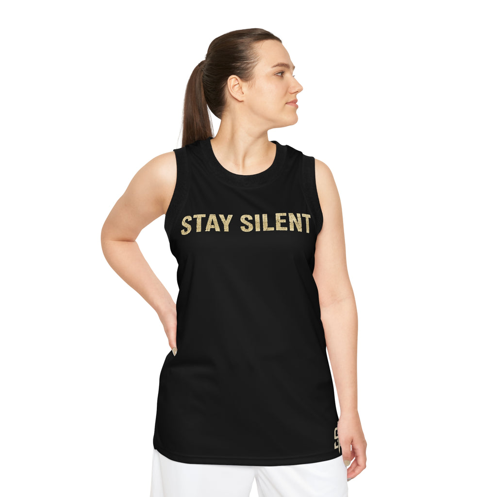 Basketball Jersey — "Stay Silent" Motivational Court Tank