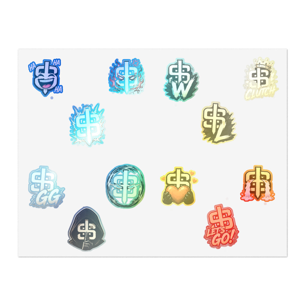 Gold Monogram Sticker Sheet — Decorative Logo Emoji Stickers for Laptops, Planners & Phone Cases