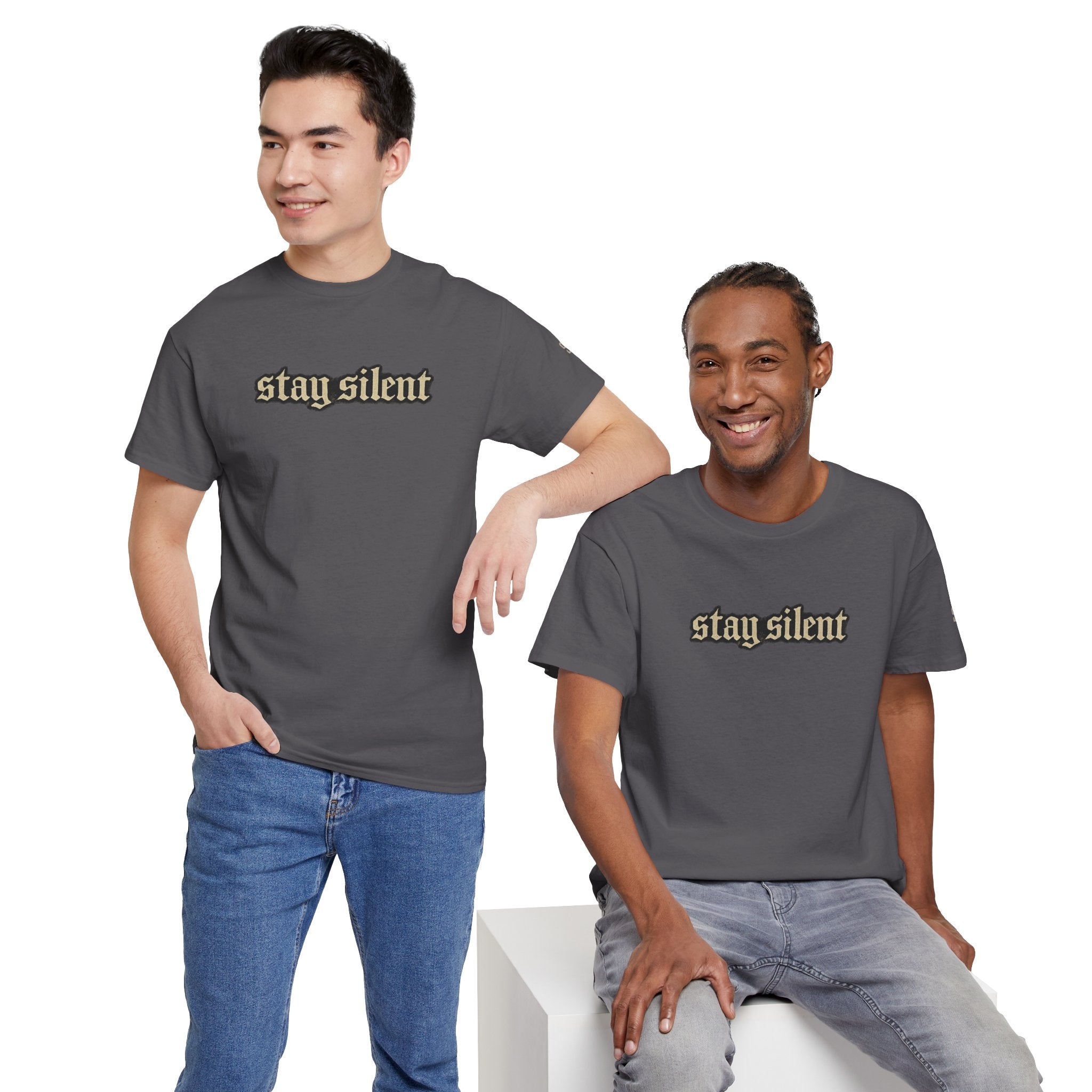 Stay Silent Basketball Poster Tee — Vintage Court Graphic T-Shirt