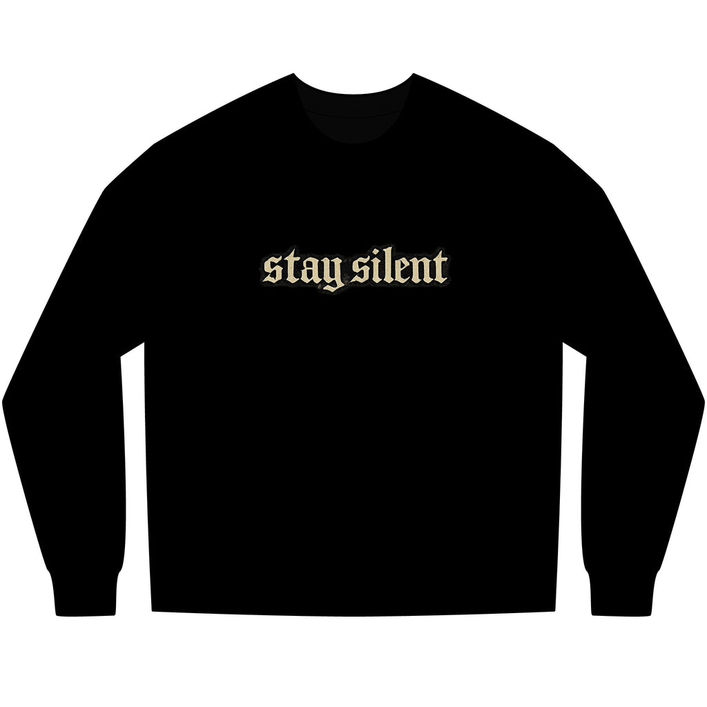 Basketball Graphic Long Sleeve Tee — “Stay Silent” Court Photo Design