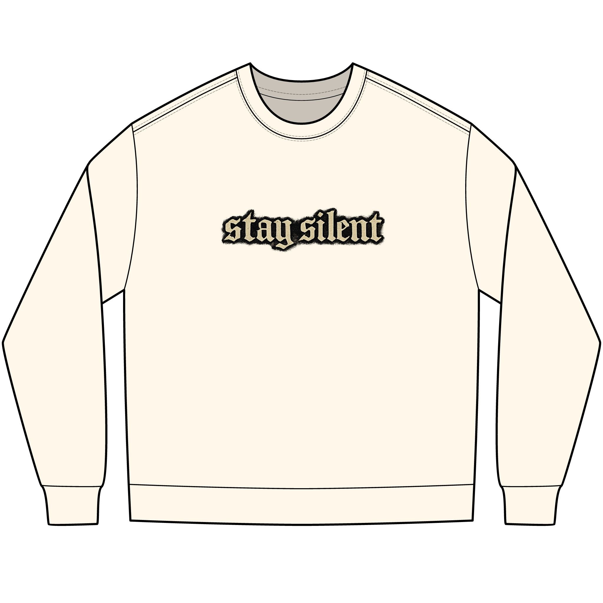 Basketball Graphic Long Sleeve Tee — “Stay Silent” Court Photo Design