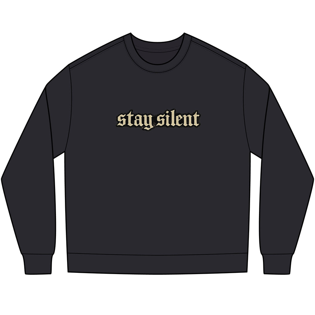 Basketball Graphic Long Sleeve Tee — “Stay Silent” Court Photo Design
