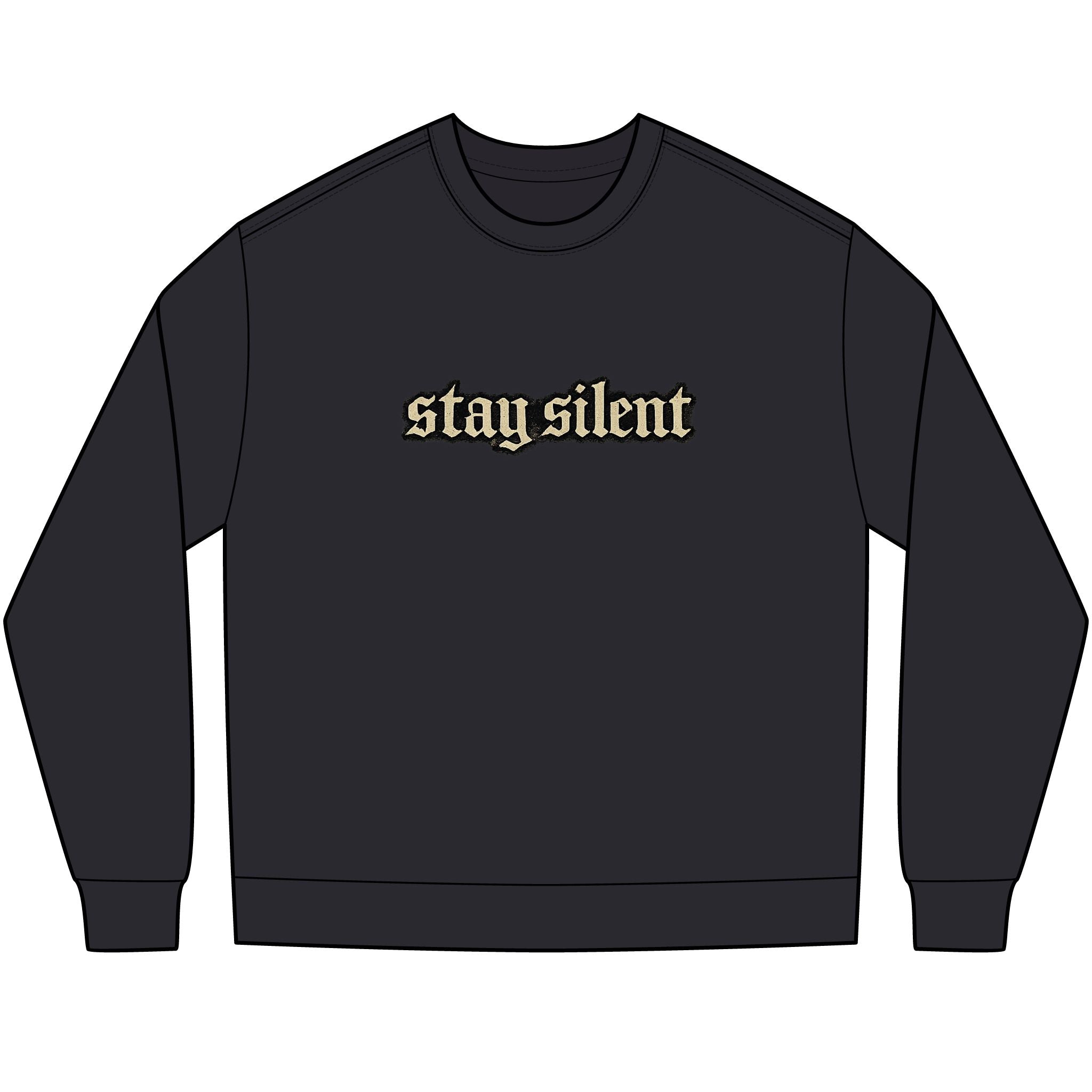 Basketball Graphic Long Sleeve Tee — “Stay Silent” Court Photo Design