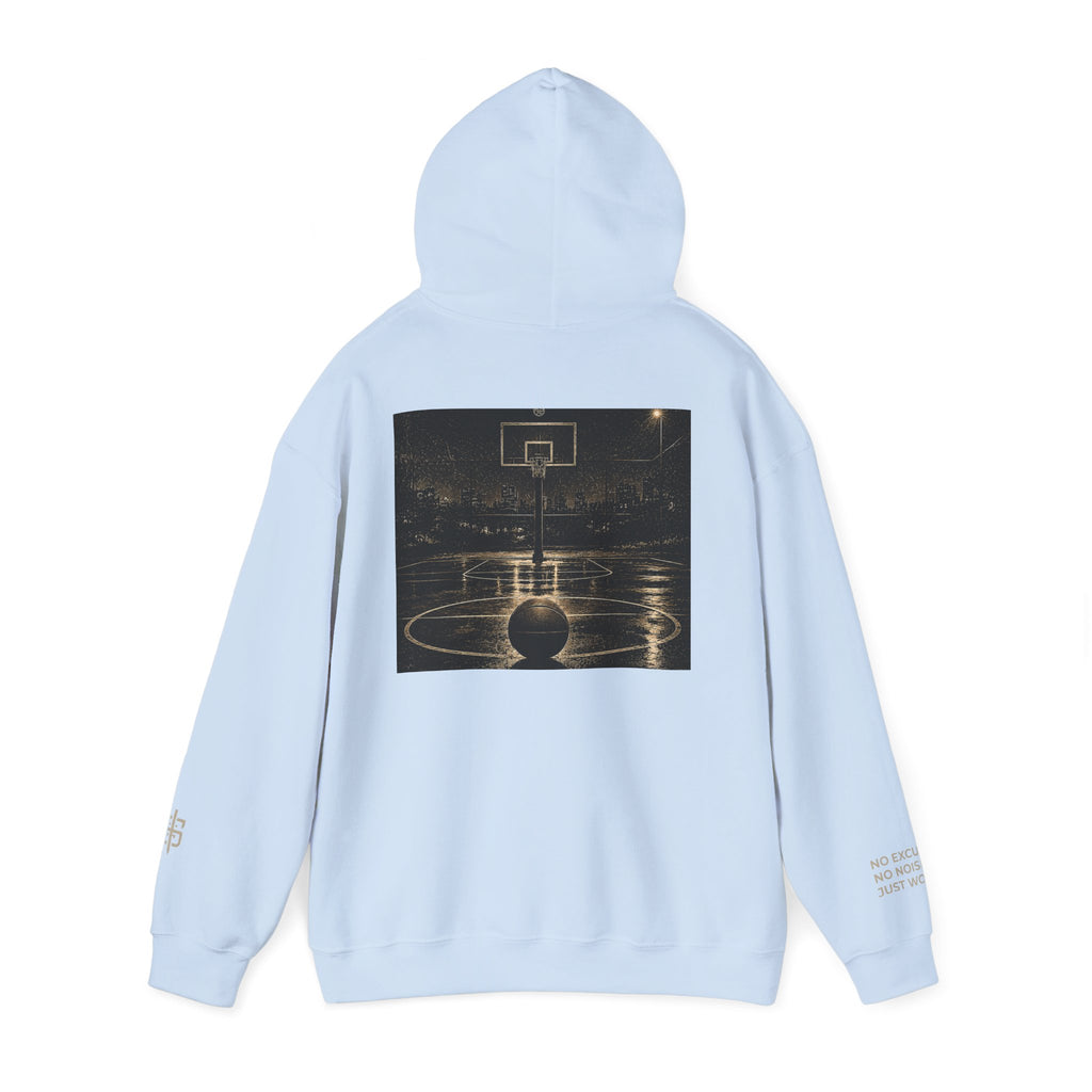 Hoodie - 'Stay Silent' Vintage Basketball Court Graphic Hoodie