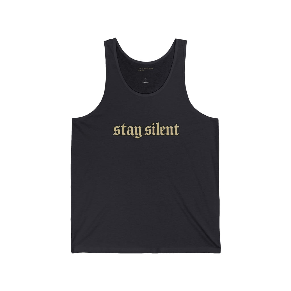 Stay Silent Tank Top — Minimalist Basketball Court Graphic Jersey Tank