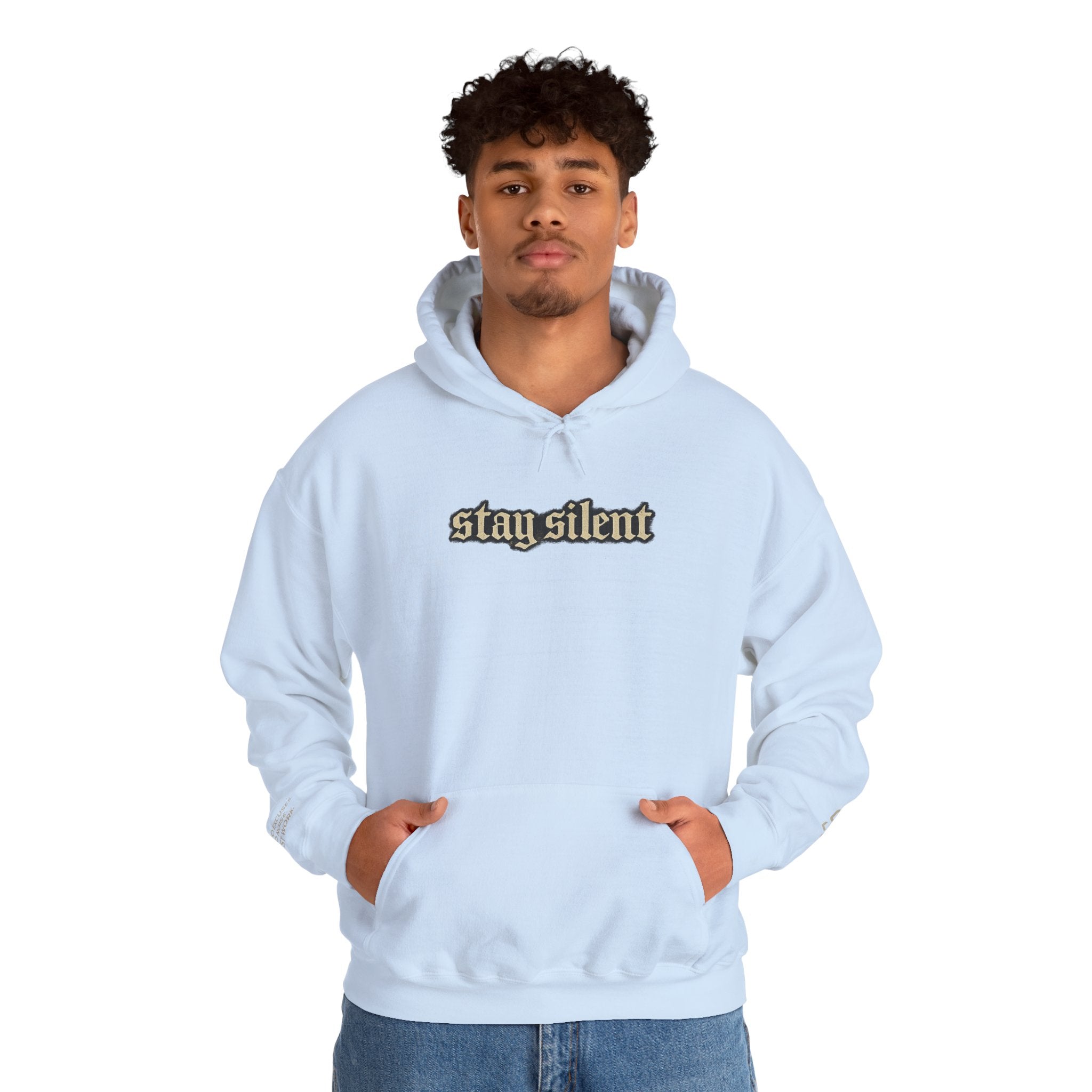 Hoodie - 'Stay Silent' Vintage Basketball Court Graphic Hoodie
