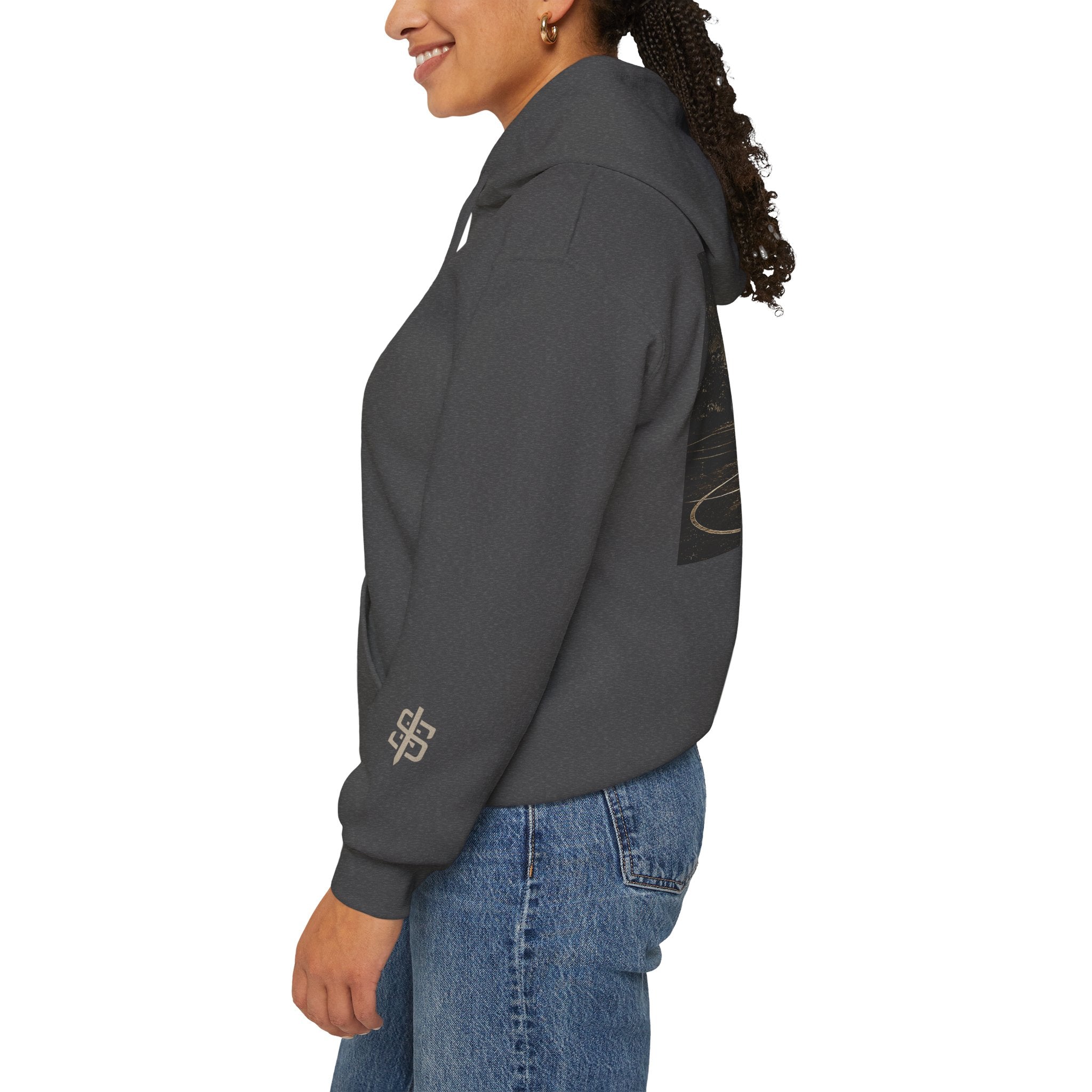 Hoodie - 'Stay Silent' Vintage Basketball Court Graphic Hoodie