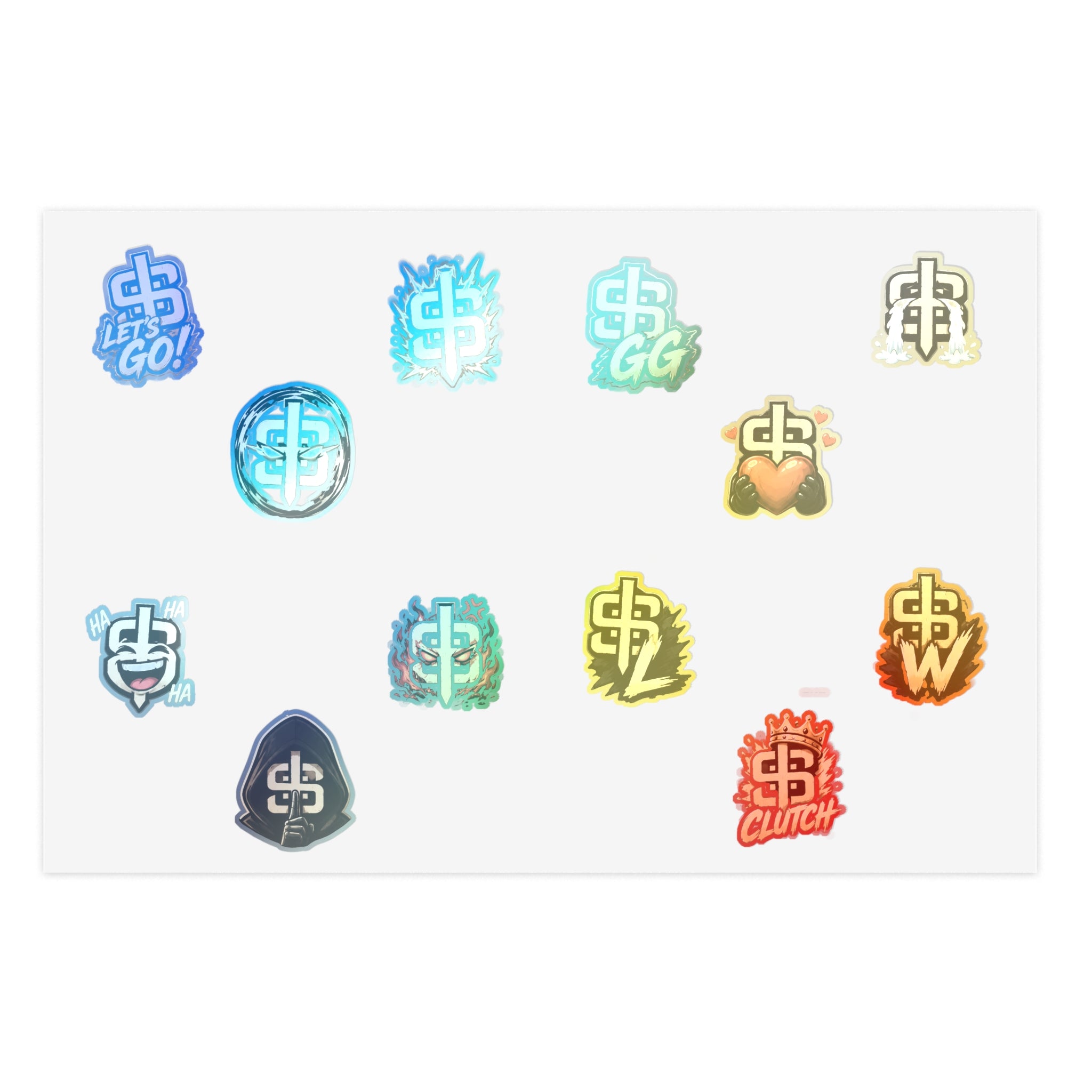 Holographic Logo Sticker Sheet – 10pc Iridescent Decal Pack