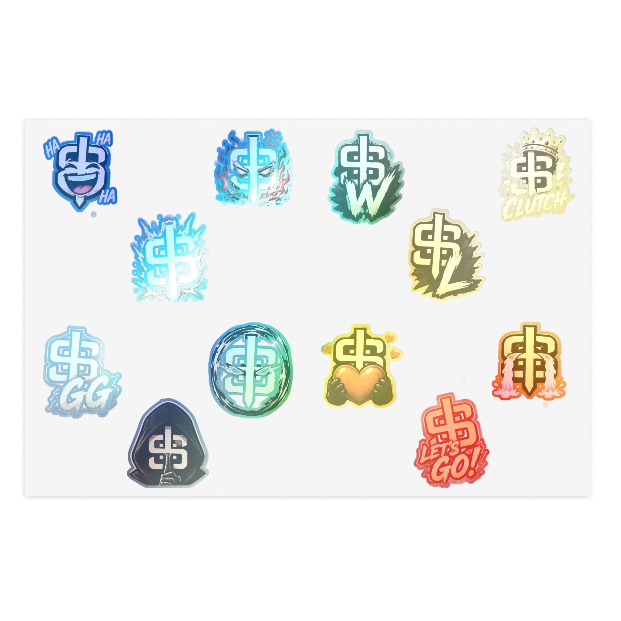 Gold Monogram Sticker Sheet — Decorative Logo Emoji Stickers for Laptops, Planners & Phone Cases