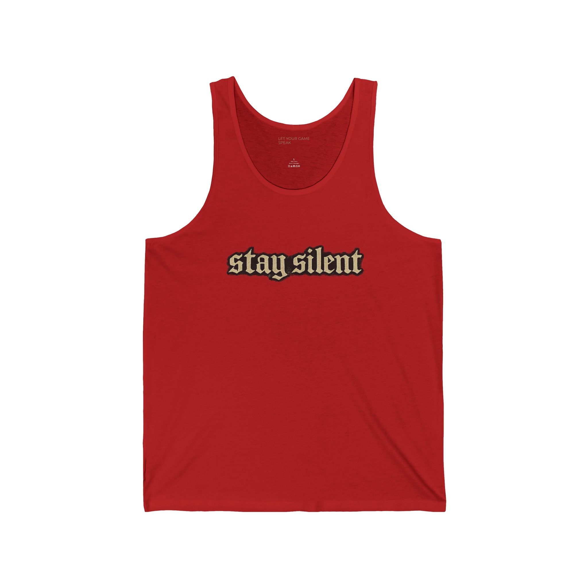 Stay Silent Tank Top — Minimalist Basketball Court Graphic Jersey Tank