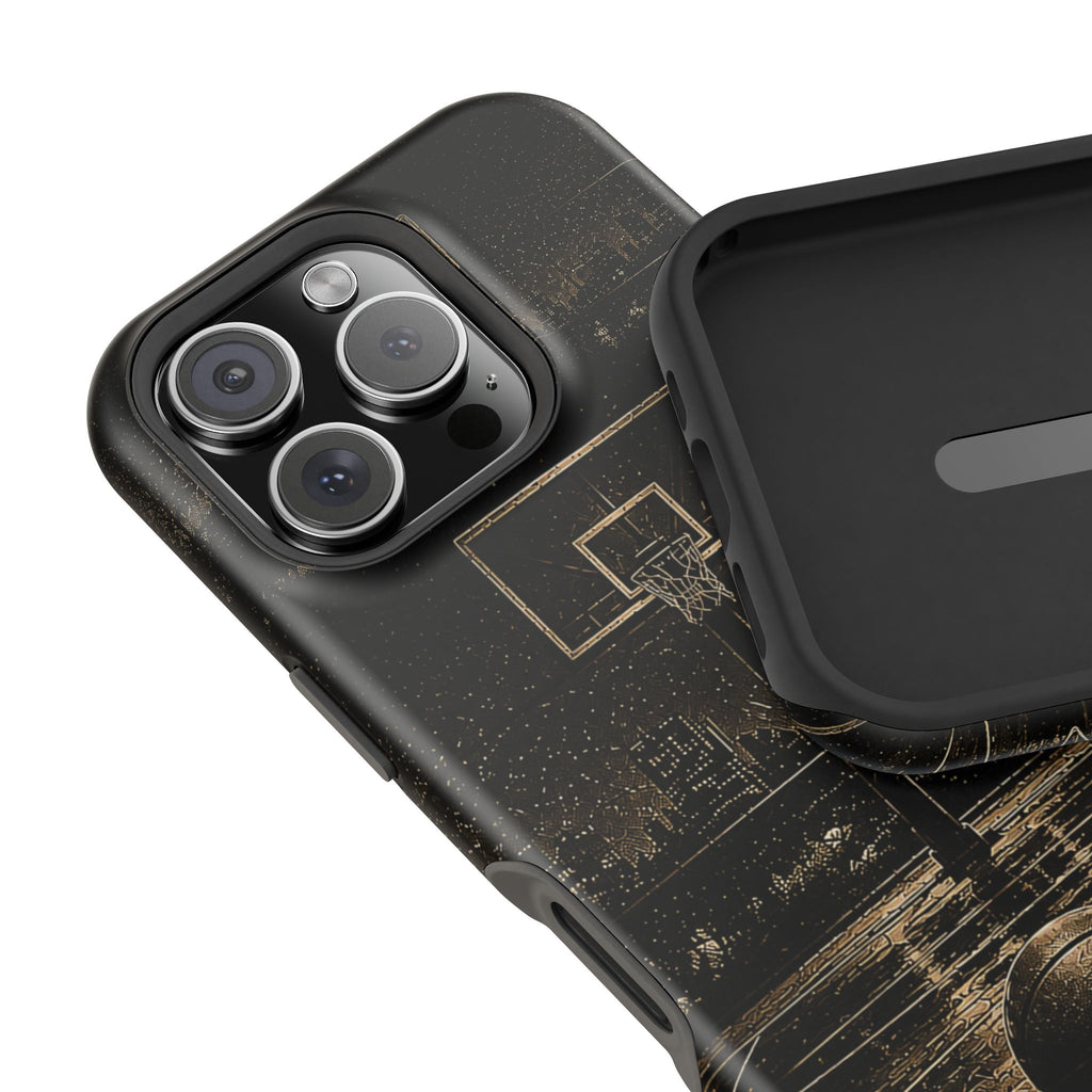 Gold Night Basketball Phone Case — Impact-Resistant Protective Cover