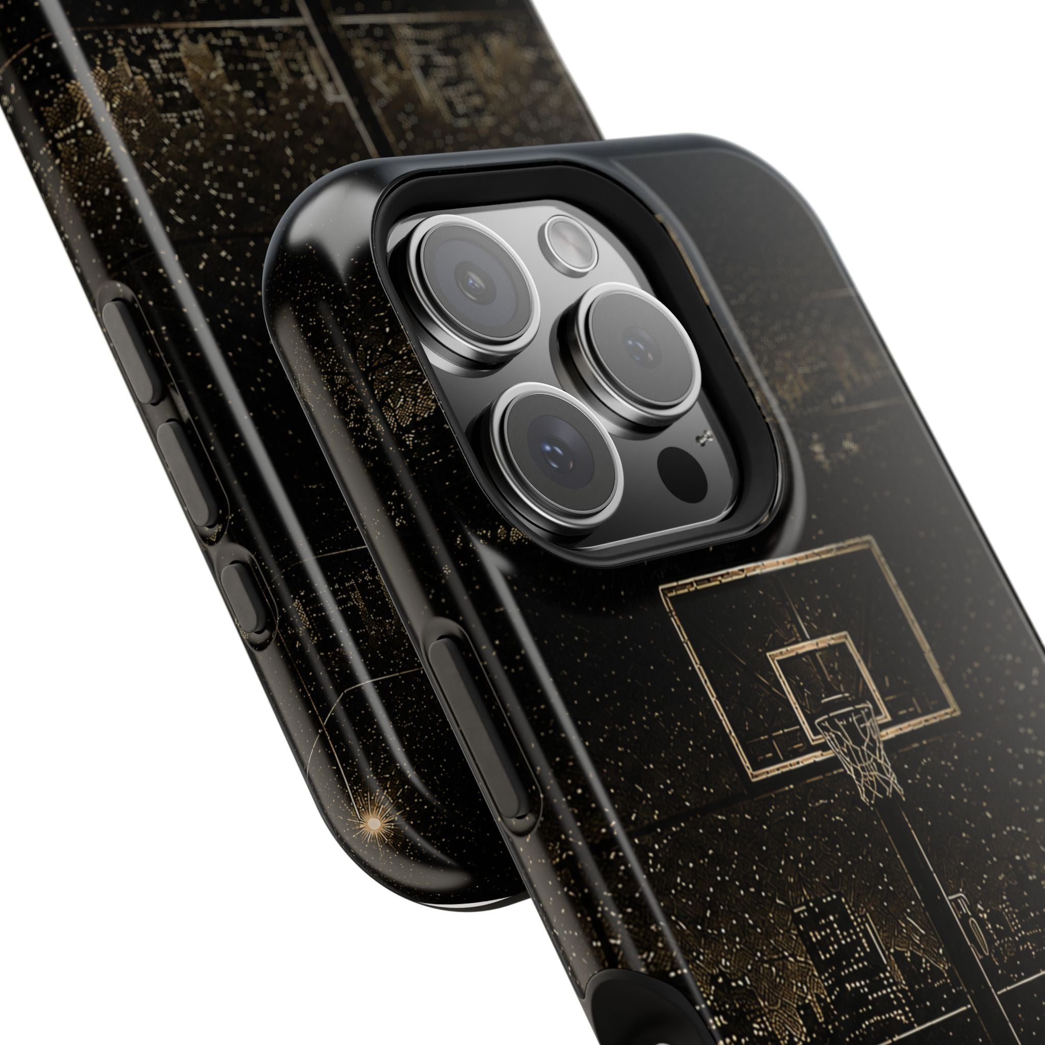 Gold Night Basketball Phone Case — Impact-Resistant Protective Cover
