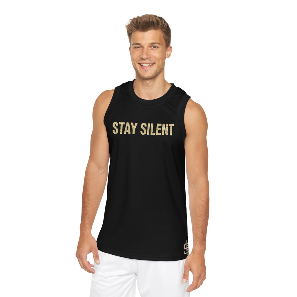 Basketball Jersey — "Stay Silent" Motivational Court Tank
