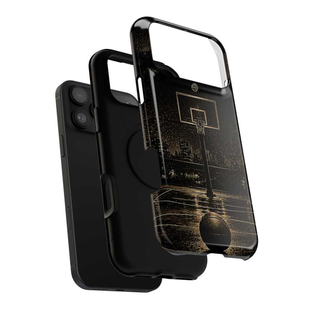 Gold Night Basketball Phone Case — Impact-Resistant Protective Cover