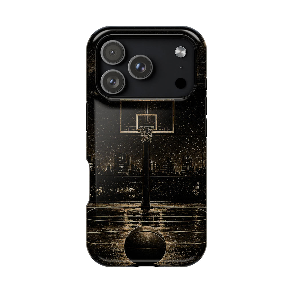 Gold Night Basketball Phone Case — Impact-Resistant Protective Cover