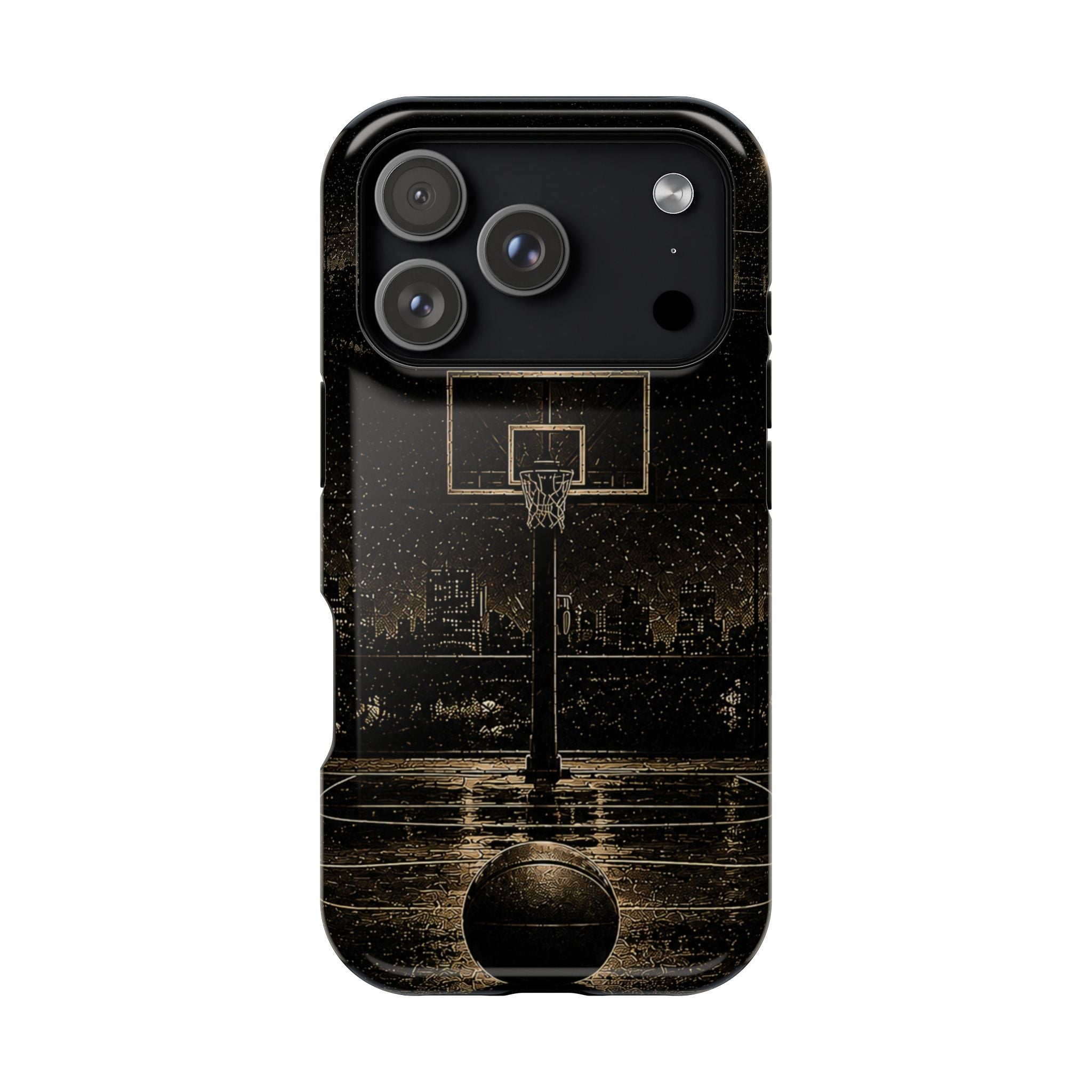 Gold Night Basketball Phone Case — Impact-Resistant Protective Cover