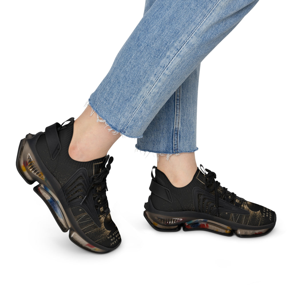 Women's Mesh Sneakers — Black Gold Urban Athletic Shoes