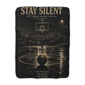 Stay Silent Basketball Sherpa Blanket — "Let Your Game Speak" Motivational Fleece