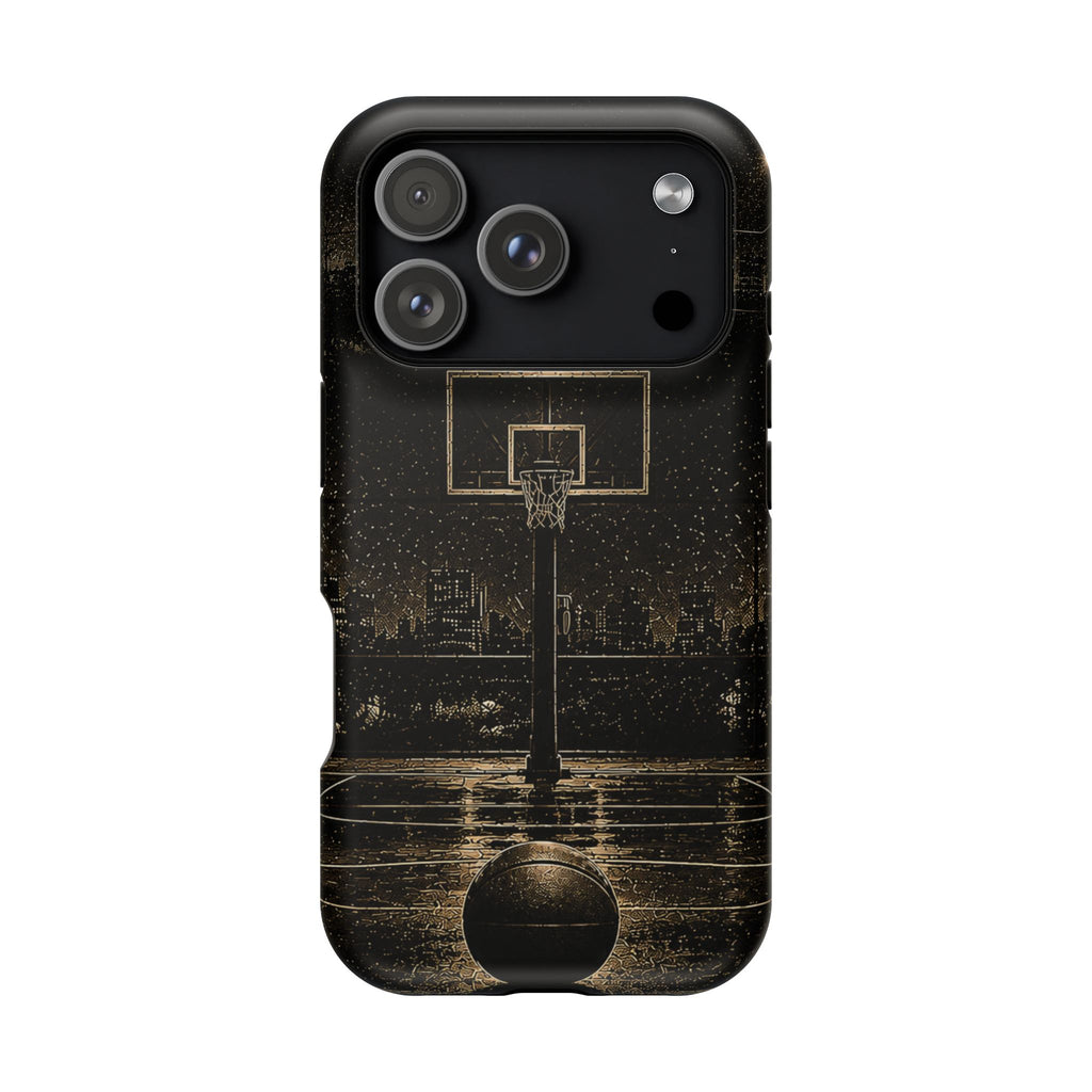 Gold Night Basketball Phone Case — Impact-Resistant Protective Cover