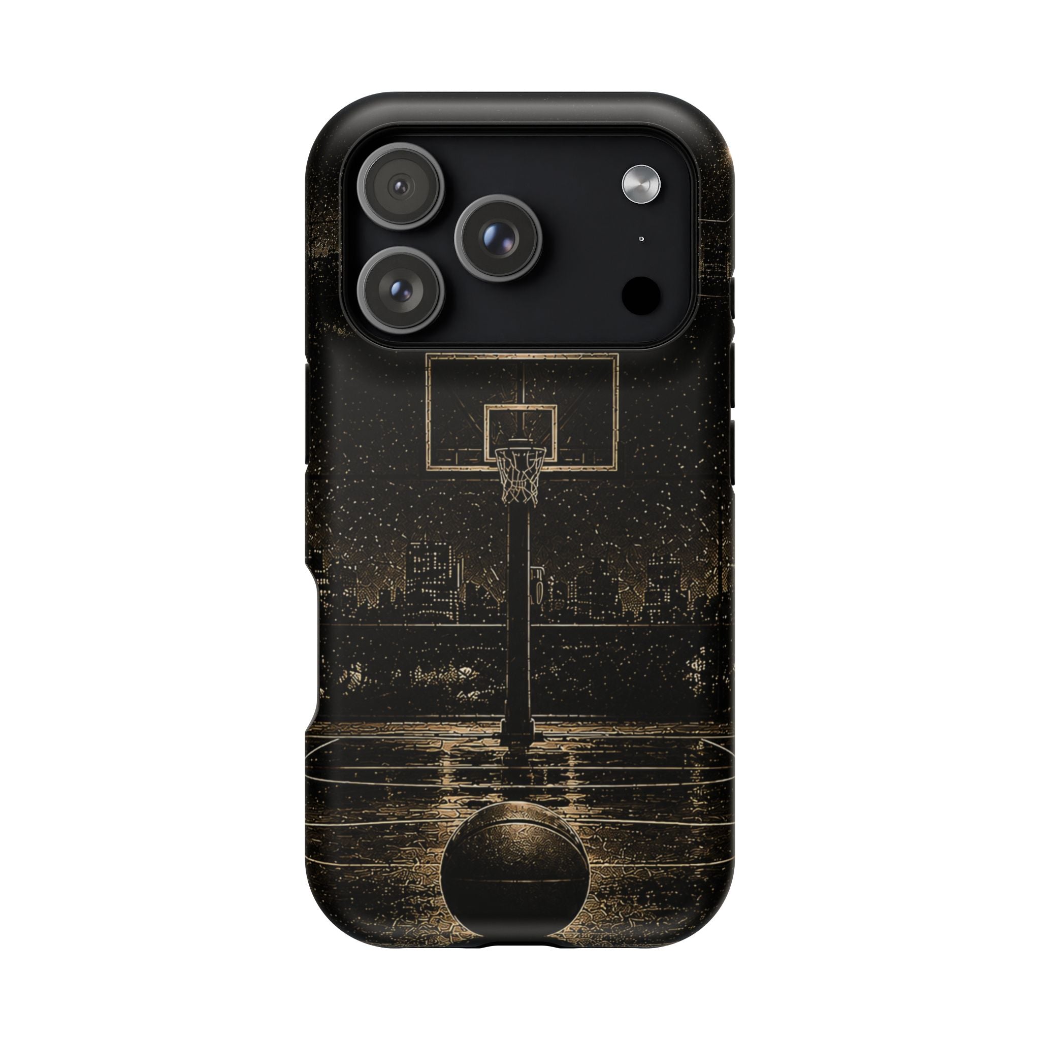 Gold Night Basketball Phone Case — Impact-Resistant Protective Cover