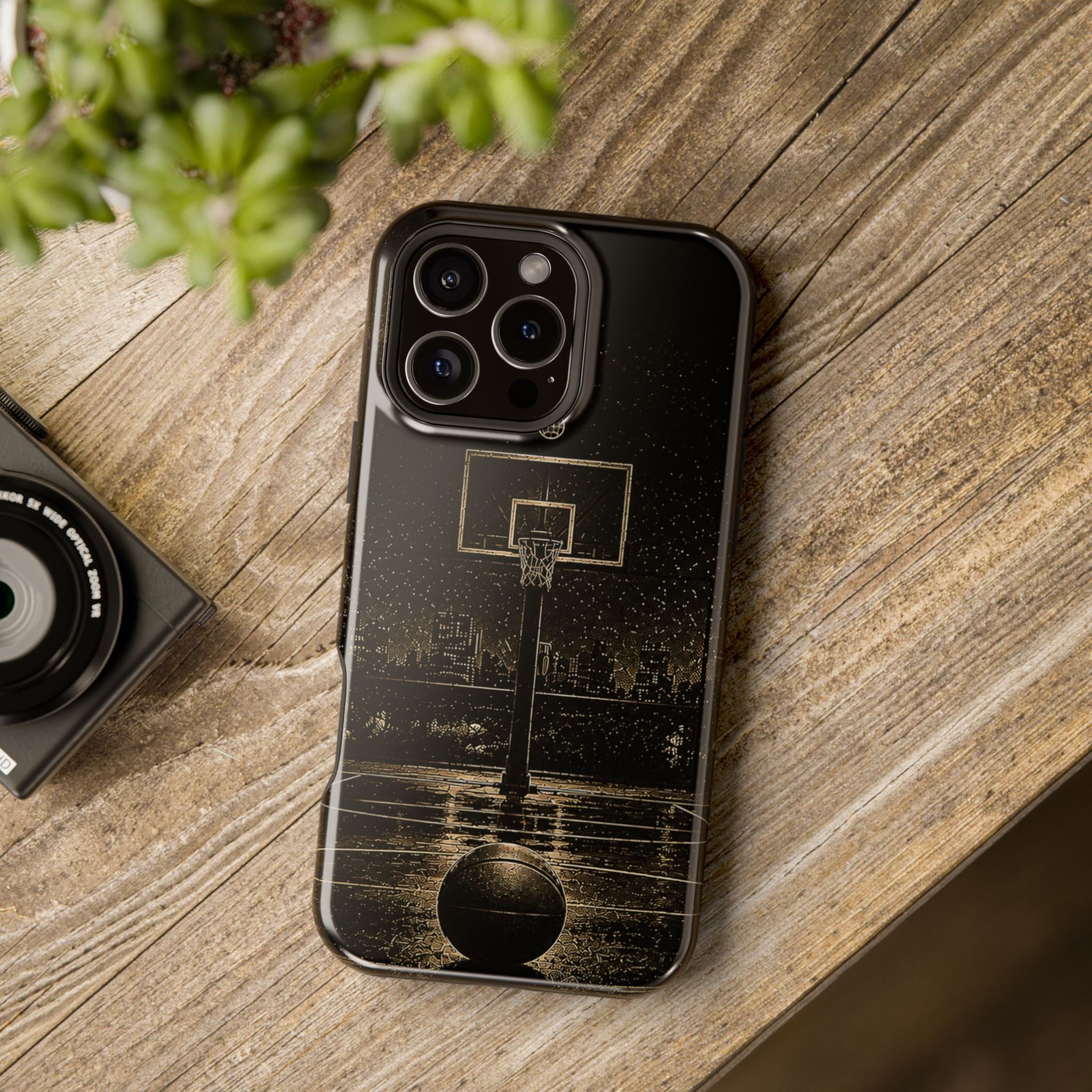 Gold Night Basketball Phone Case — Impact-Resistant Protective Cover