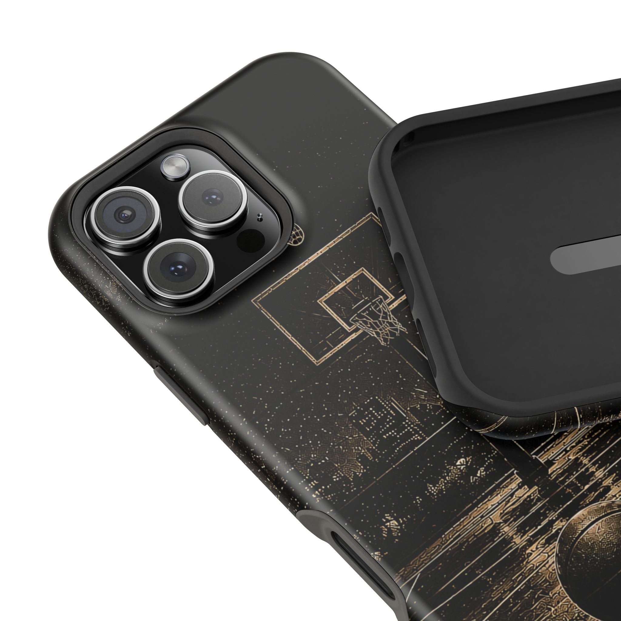Gold Night Basketball Phone Case — Impact-Resistant Protective Cover