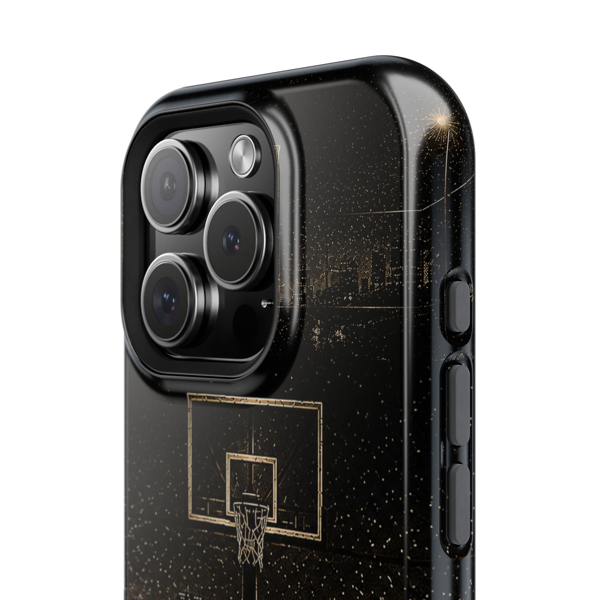 Gold Night Basketball Phone Case — Impact-Resistant Protective Cover