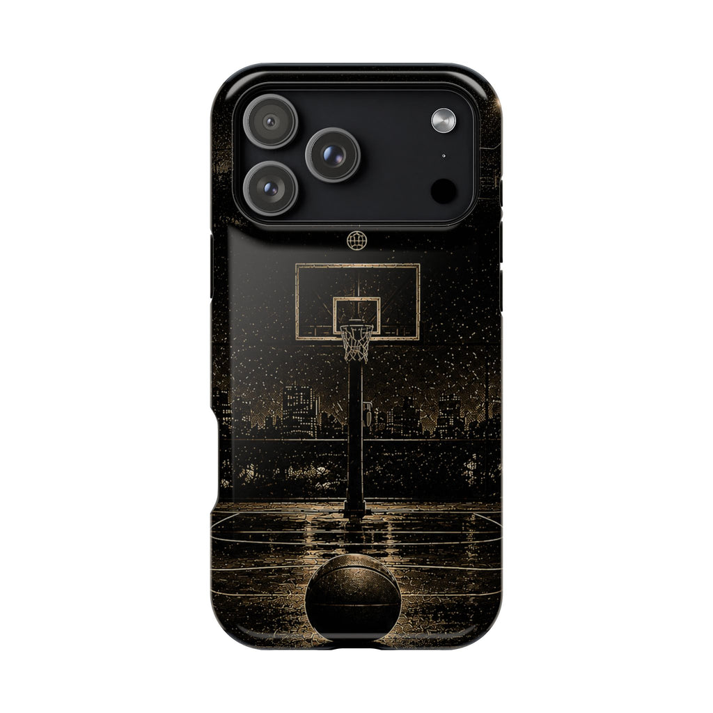 Gold Night Basketball Phone Case — Impact-Resistant Protective Cover