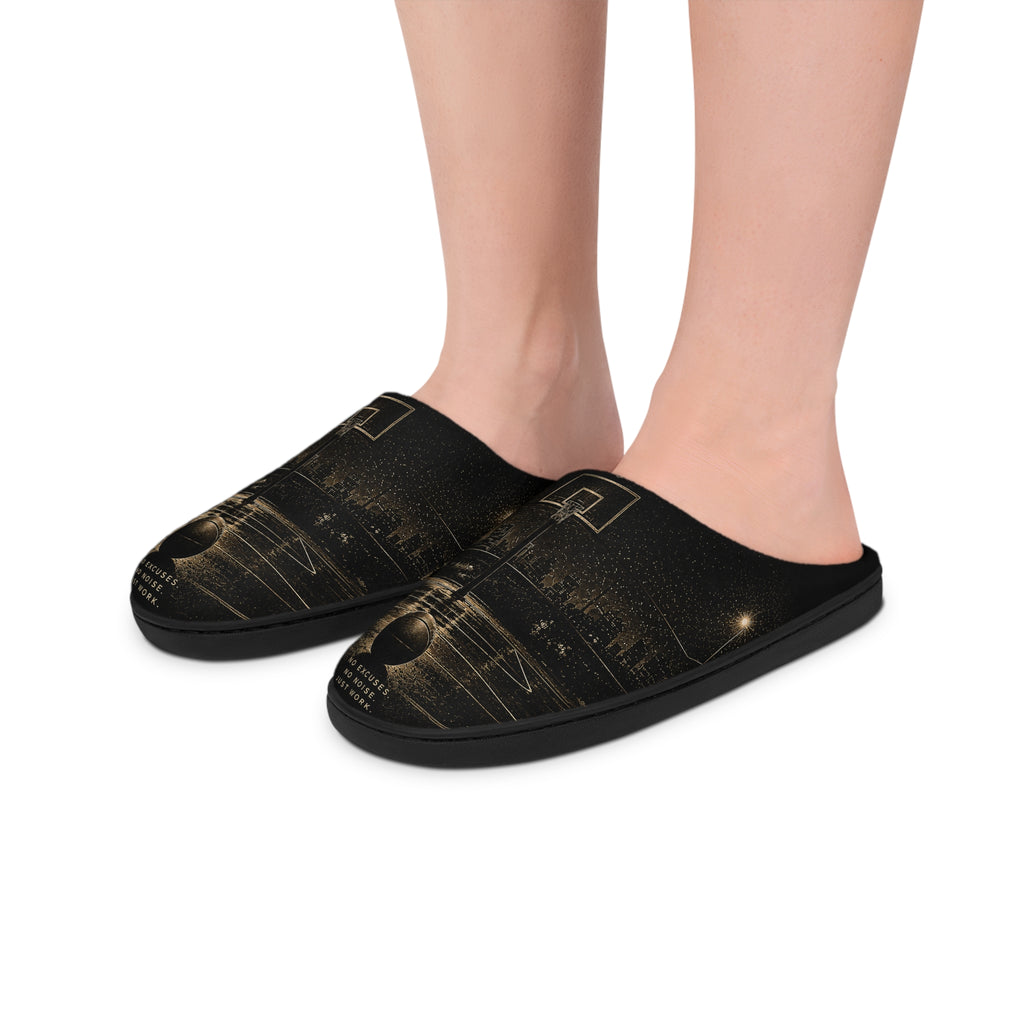 Men's Basketball Court Indoor Slippers — Vintage Hoop Design