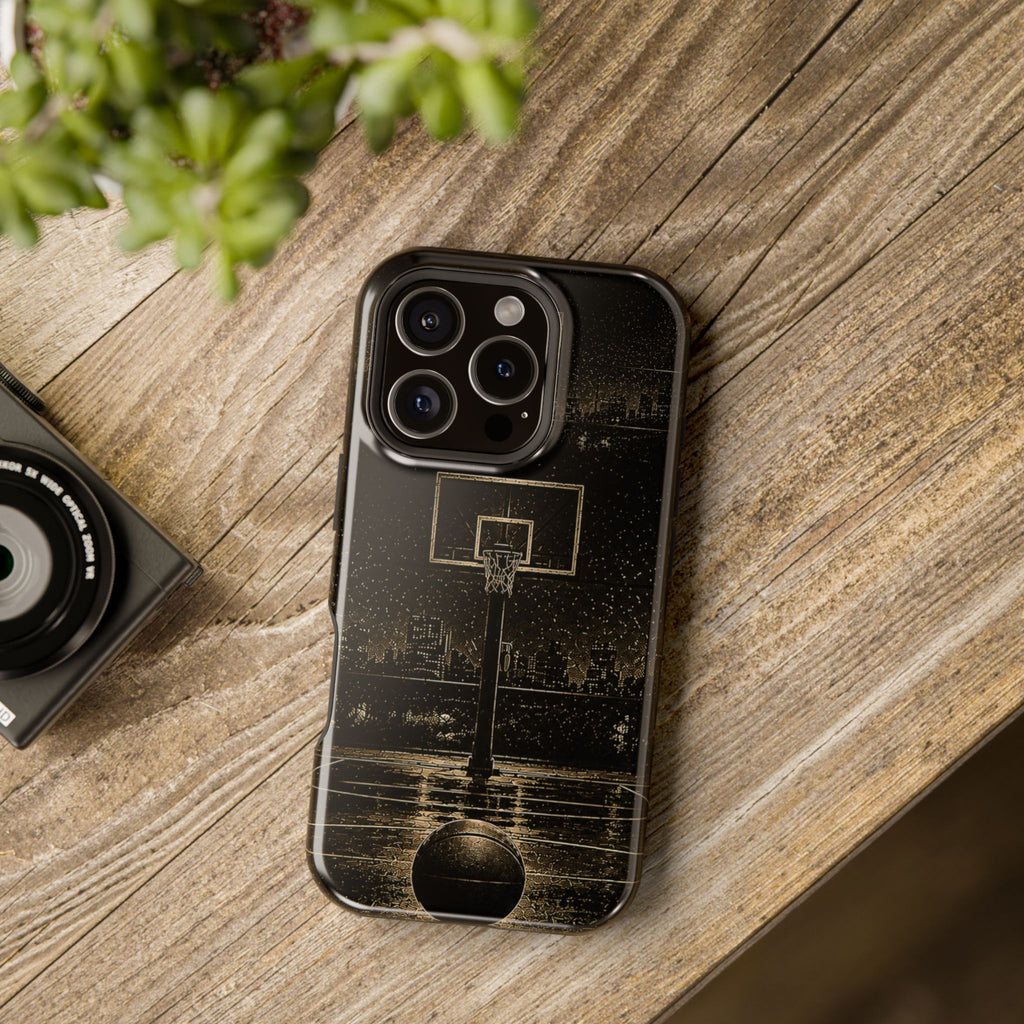 Gold Night Basketball Phone Case — Impact-Resistant Protective Cover