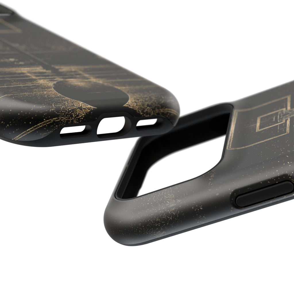 Gold Night Basketball Phone Case — Impact-Resistant Protective Cover