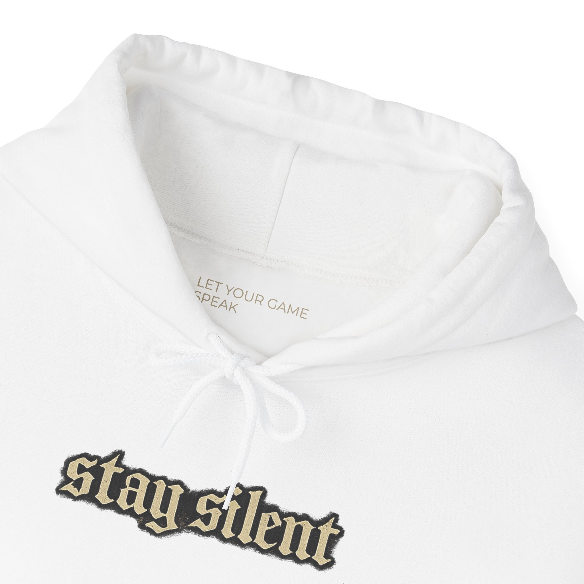 Hoodie - 'Stay Silent' Vintage Basketball Court Graphic Hoodie