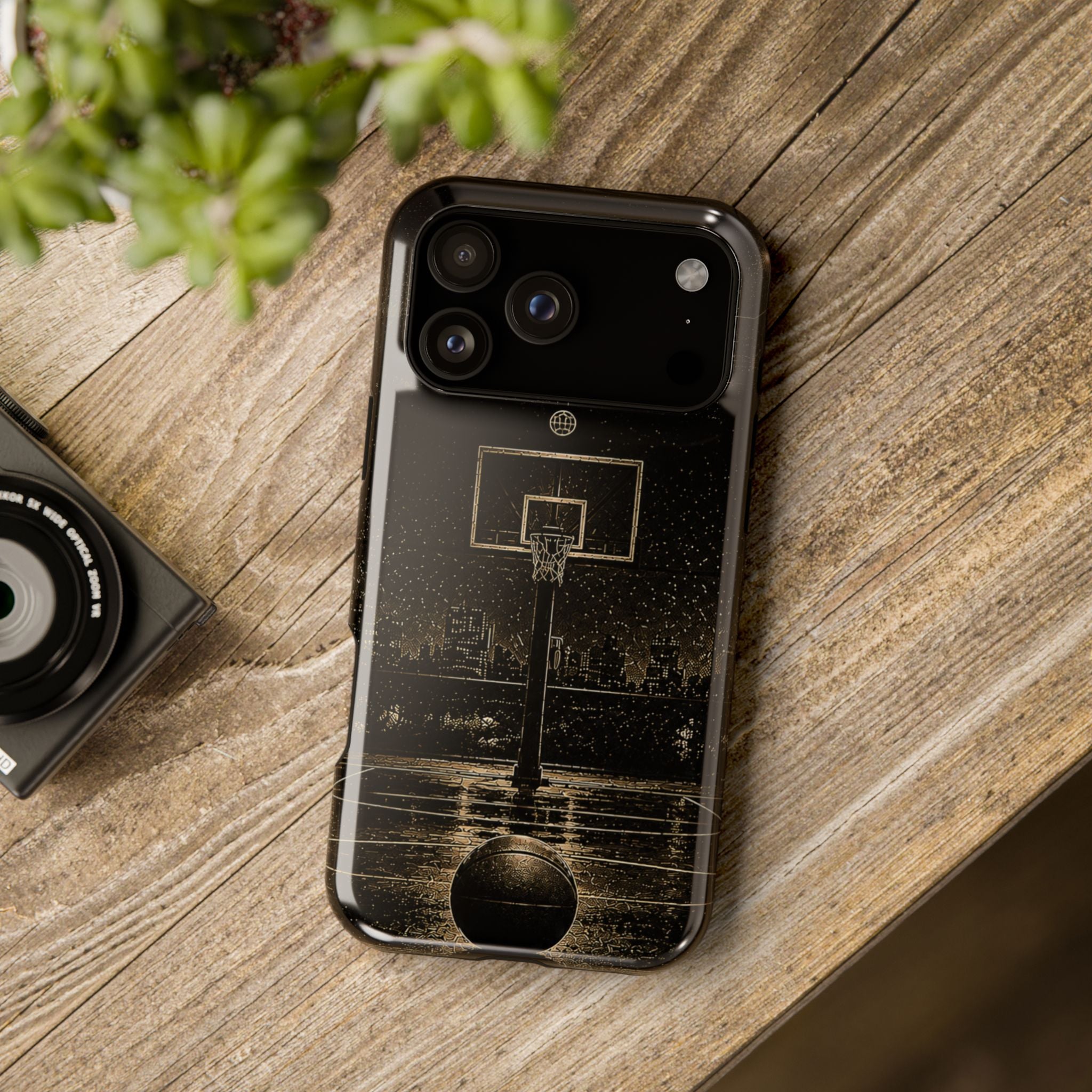 Gold Night Basketball Phone Case — Impact-Resistant Protective Cover