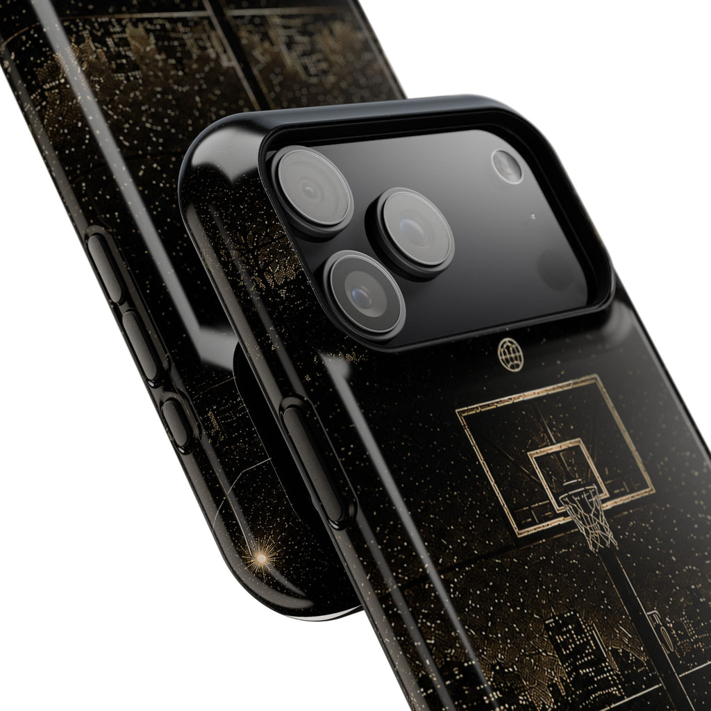 Gold Night Basketball Phone Case — Impact-Resistant Protective Cover