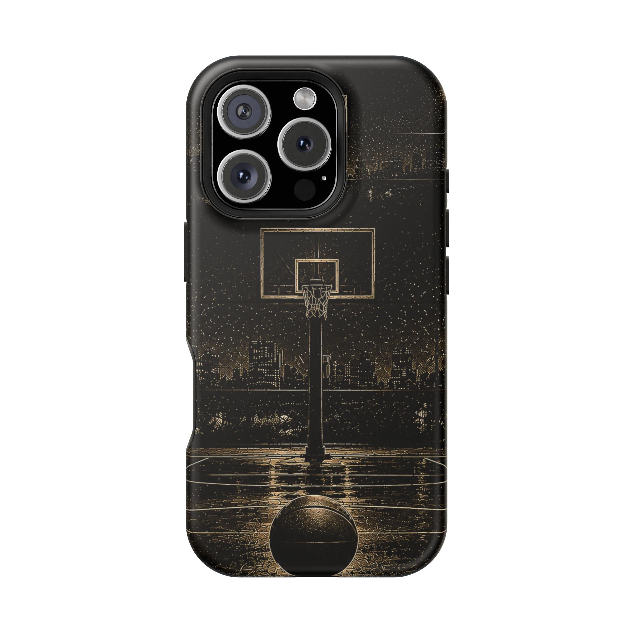 Gold Night Basketball Phone Case — Impact-Resistant Protective Cover