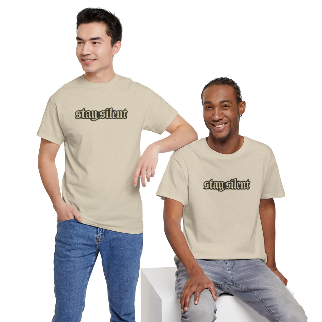 Stay Silent Basketball Poster Tee — Vintage Court Graphic T-Shirt