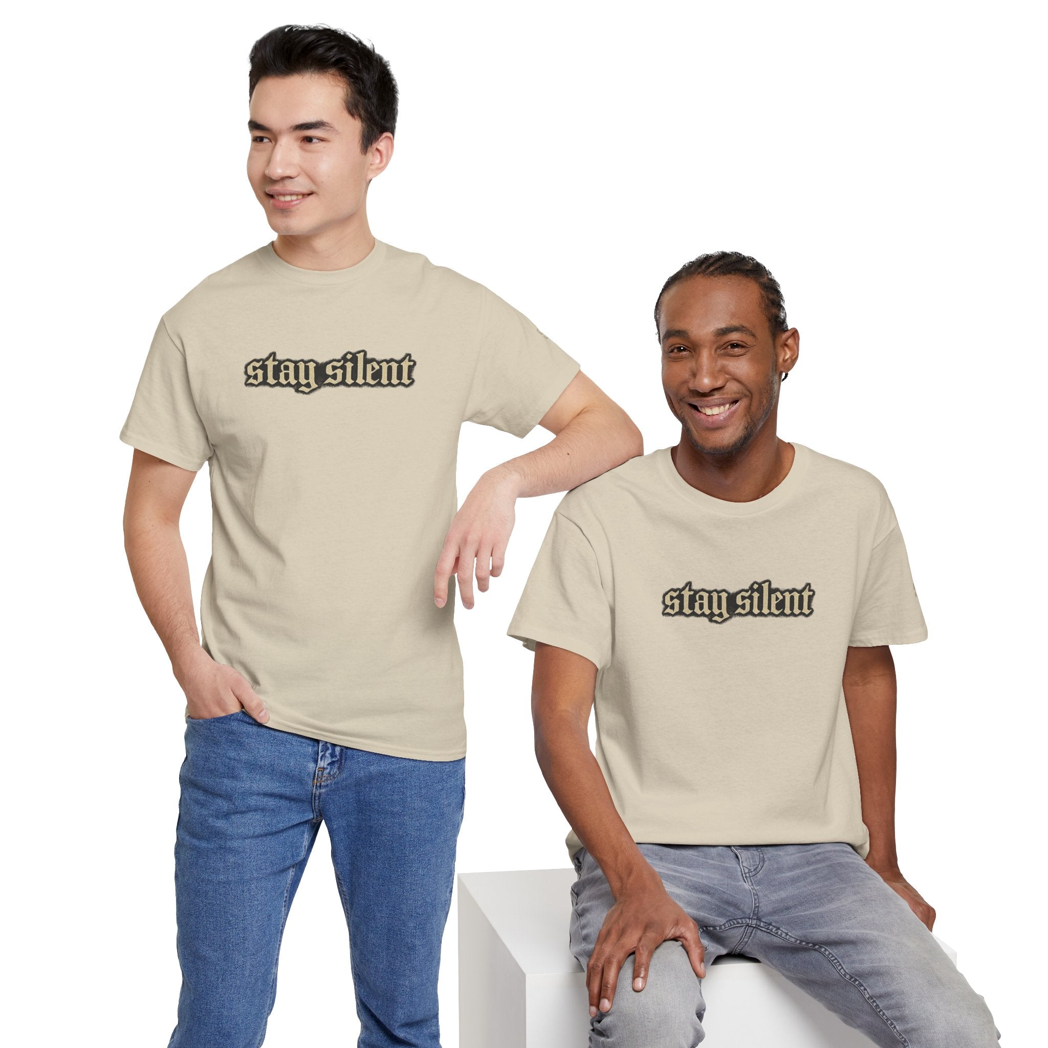 Stay Silent Basketball Poster Tee — Vintage Court Graphic T-Shirt