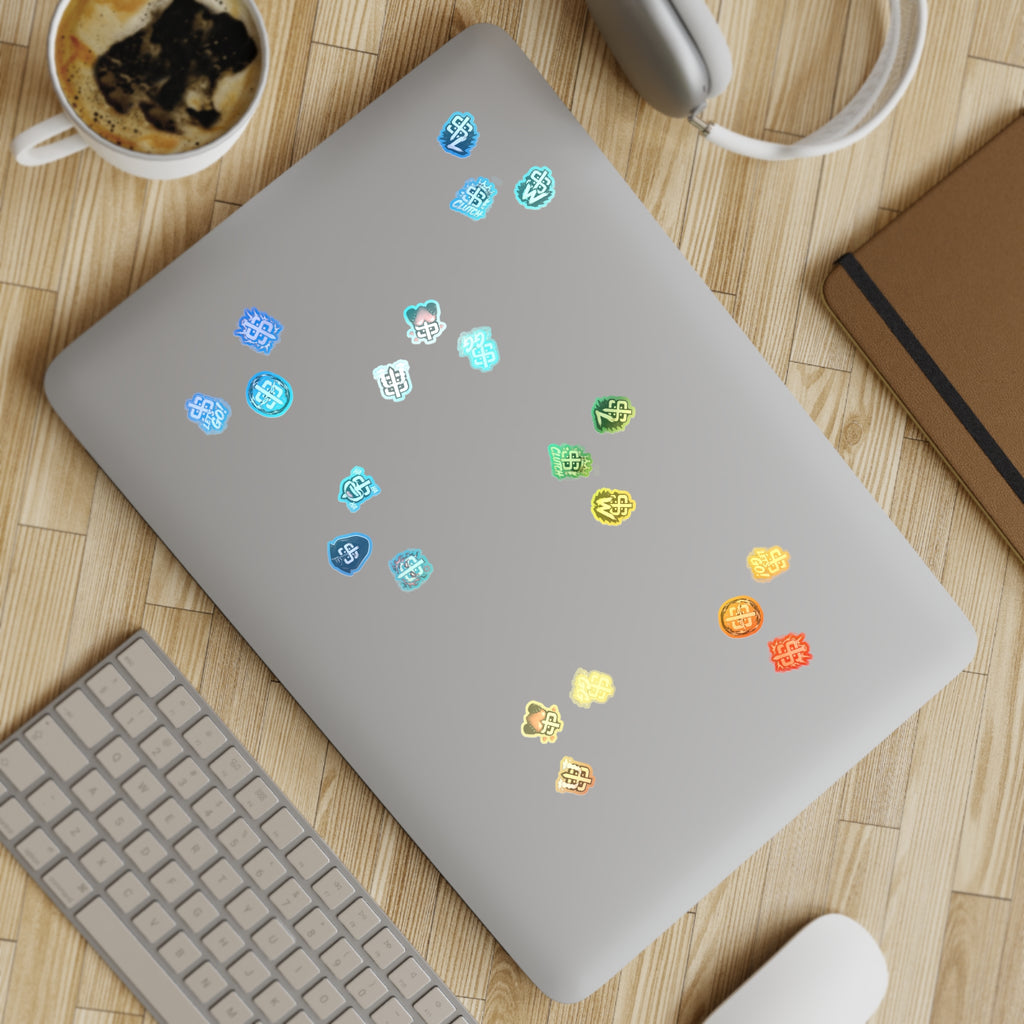 Holographic Logo Sticker Sheet – 10pc Iridescent Decal Pack
