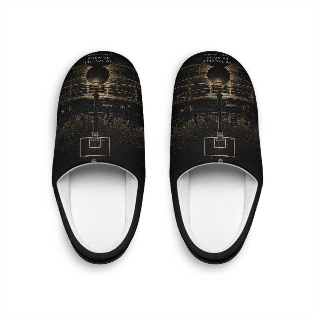 Men's Basketball Court Indoor Slippers — Vintage Hoop Design