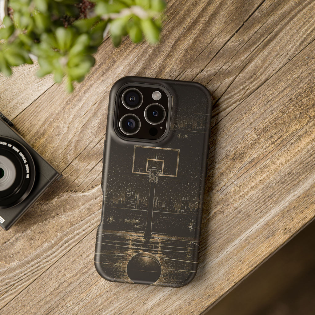 Gold Night Basketball Phone Case — Impact-Resistant Protective Cover