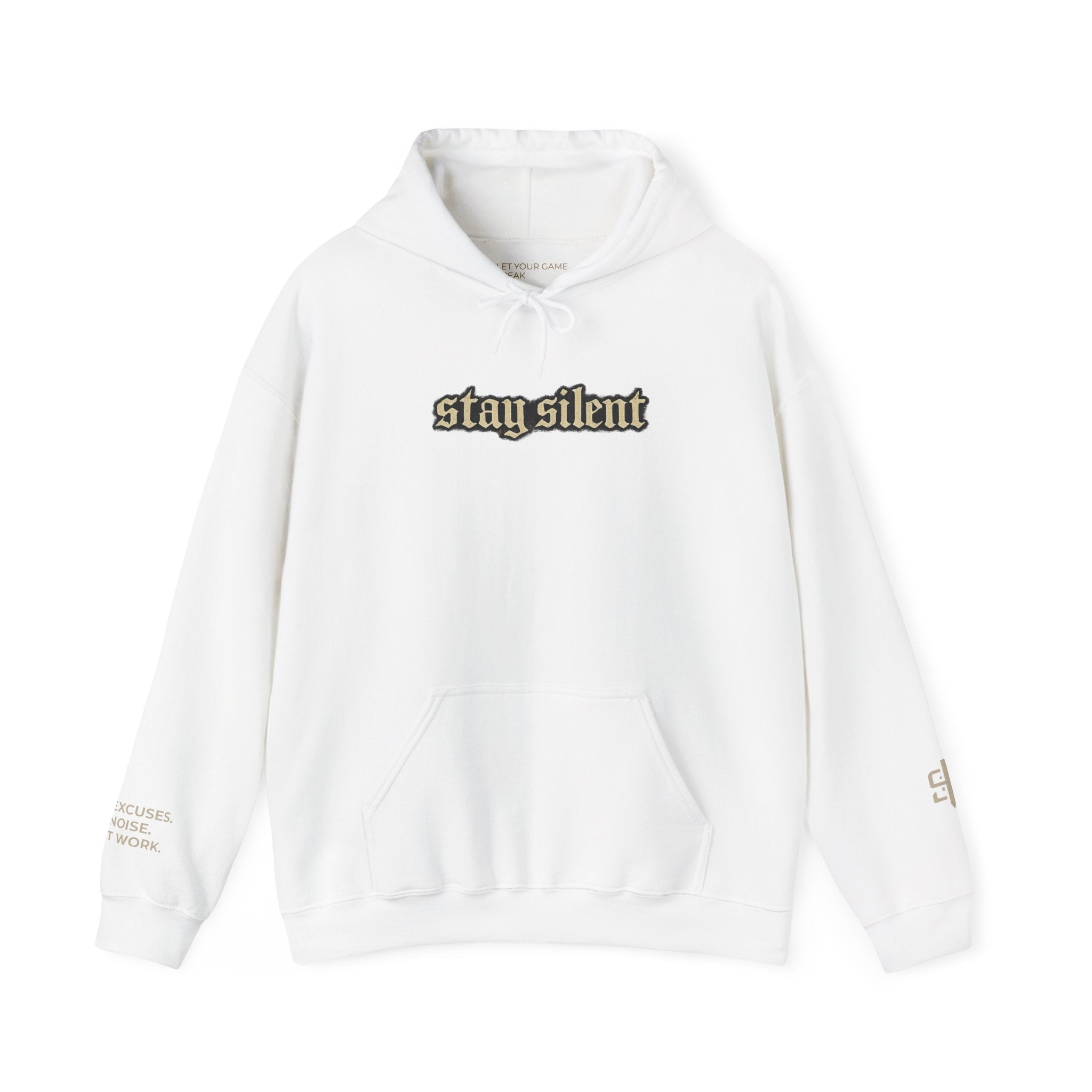 Hoodie - 'Stay Silent' Vintage Basketball Court Graphic Hoodie