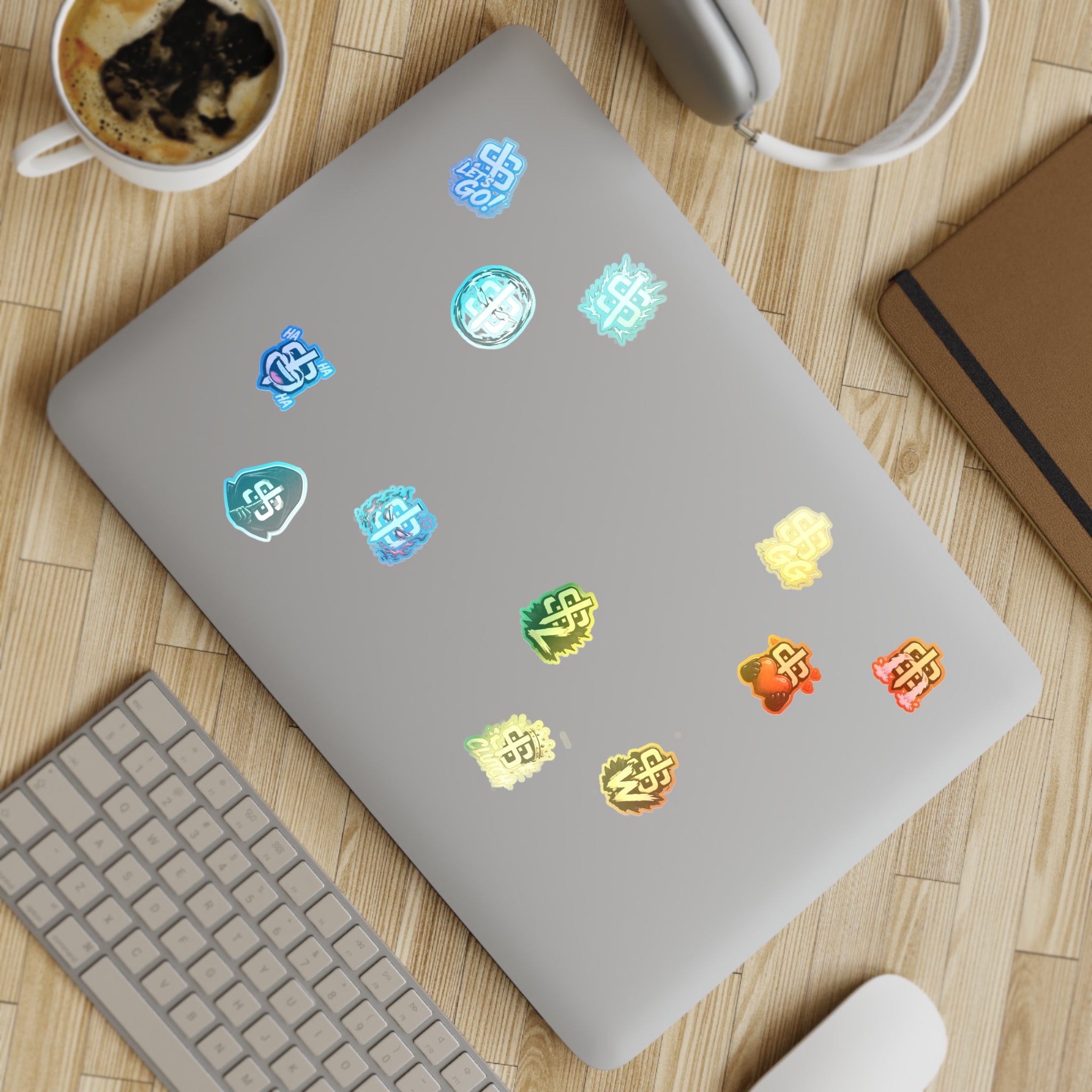 Holographic Logo Sticker Sheet – 10pc Iridescent Decal Pack