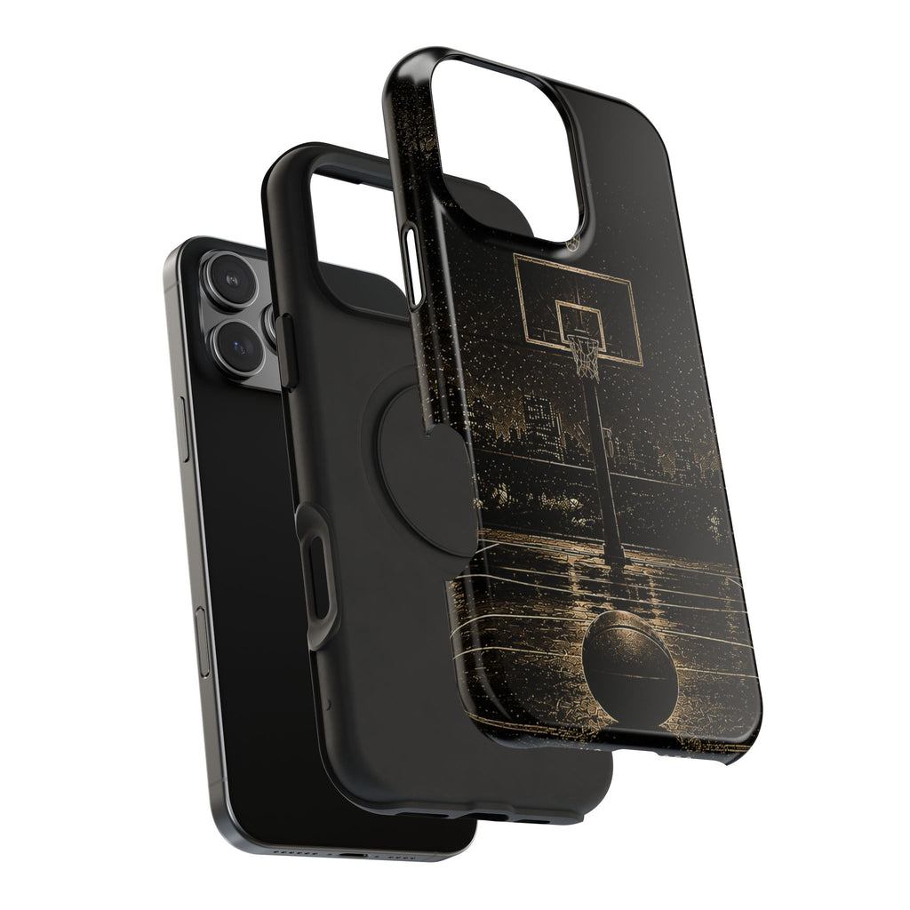 Gold Night Basketball Phone Case — Impact-Resistant Protective Cover