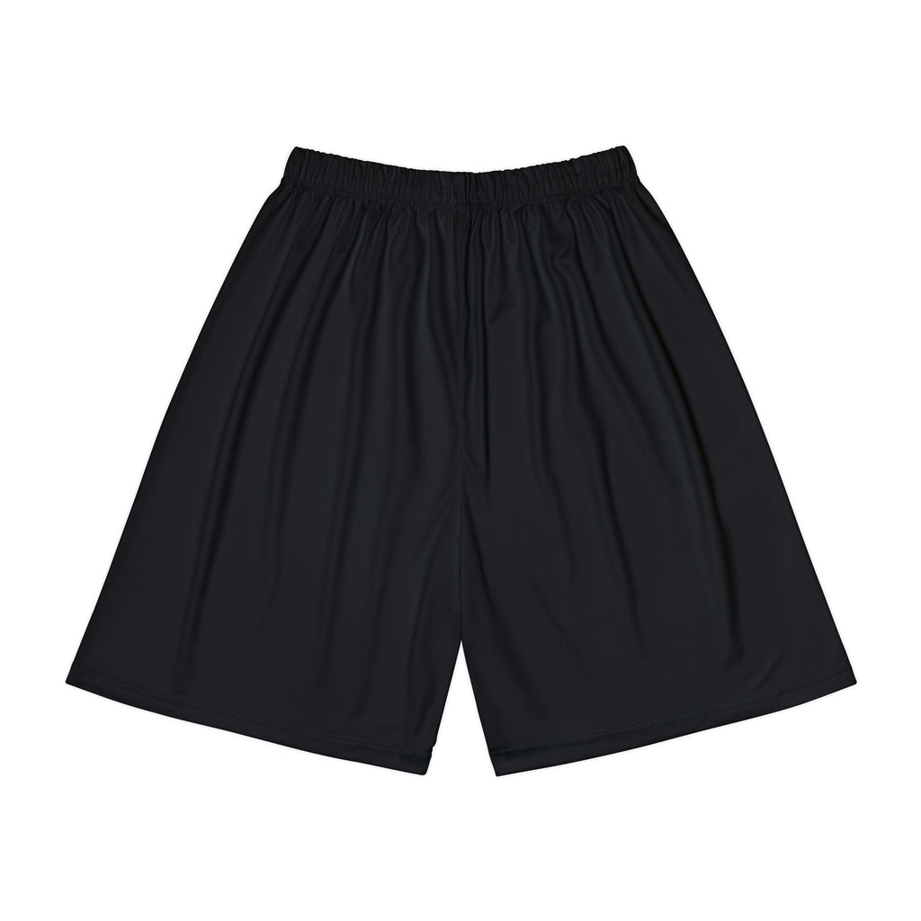 Stay Silent Men’s Sports Shorts — Black Athletic Gym Shorts with 'stay silent' Gothic Print