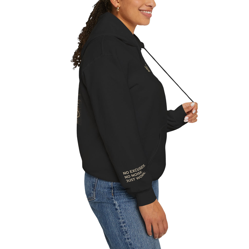 Hoodie - 'Stay Silent' Vintage Basketball Court Graphic Hoodie